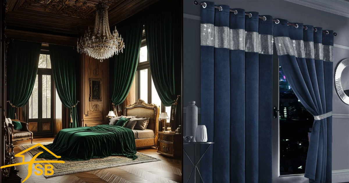 Blackout curtains in rich, soothing tones like navy blue or forest green Bedroom Curtain Designs